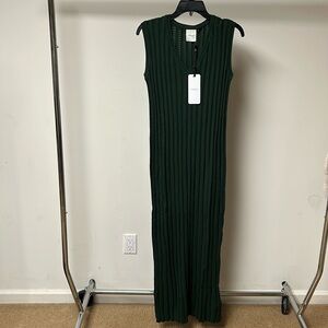Varley Christine knit maxi dress forest glade